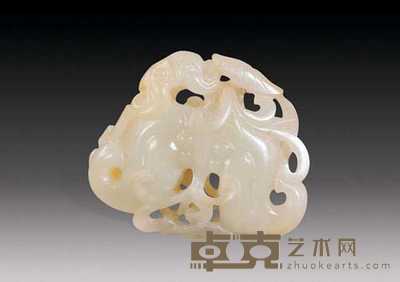 清 玉雕菱角坠 长5cm